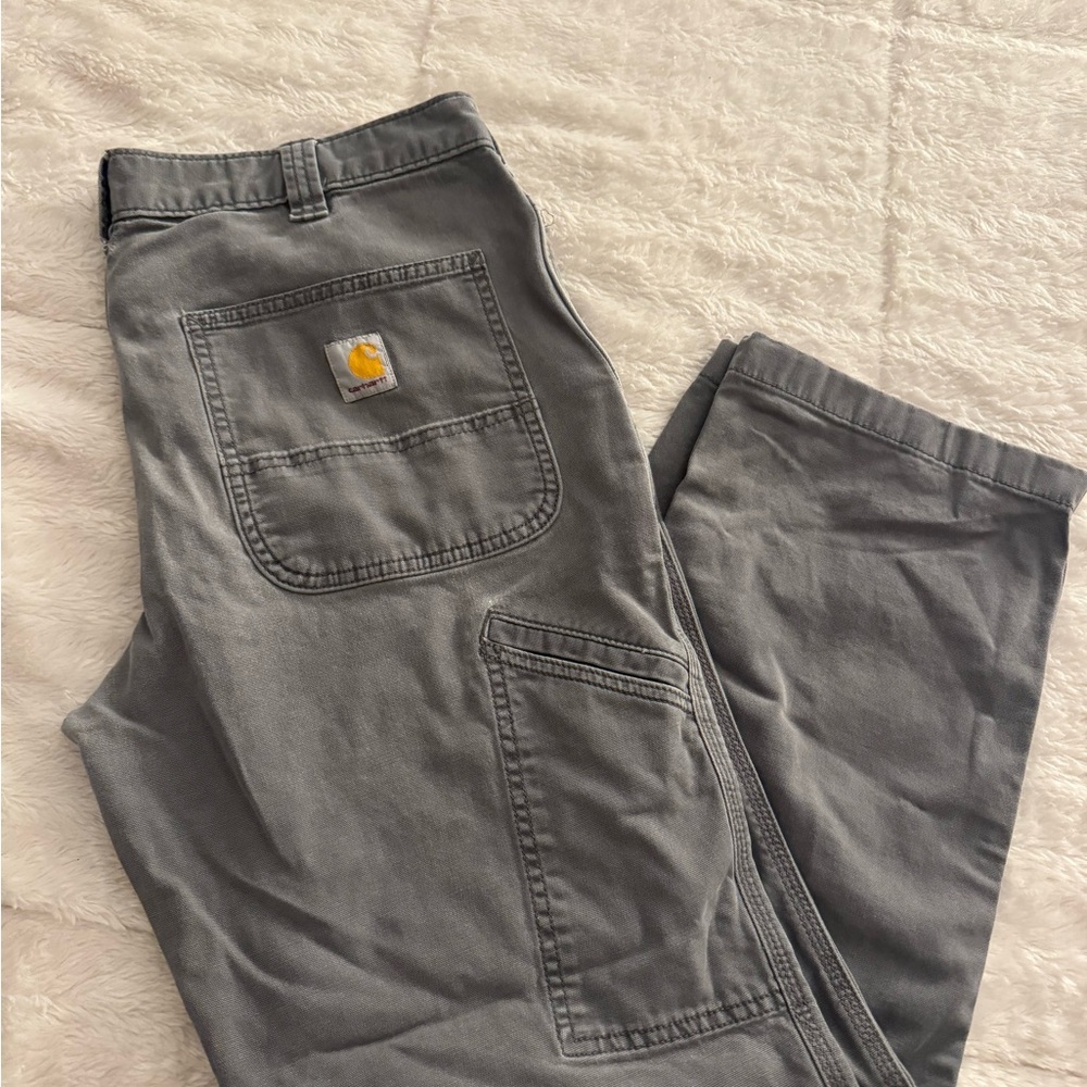 Carhartt Men's Gray Work Pants size 34x30. Relaxed fit.